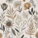 REDAMANCY Vintage Boho Wildflower Yellow Grey Flowers Peel and Stick Wallpaper Stick on Contact Paper Vintage Wall Paper Easy Peel Off for nightstand Drawer Cabinet Renter (17.7" x 118", Gray)
