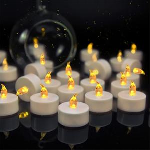 50Pcs Tea Lights Candles Battery Operated: Realistic LED Flameless Tea Light Candle Steady Battery Tealights Long Lasting Flickering Fake Candles Christmas Gifts Home Decoration (Pack of 50, Warm Yellow)
