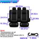 9PCS Car Seat Covers Full Set, Breathable Comfort Auto Front & Rear Seat Split Protector with Headrest Cover, All-Season Vehicle Seats Decoration Accessories for Sedan, Truck, SUV (Gray)