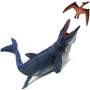 Gemini&Genius Realistic Mosasaurus & Pterosaur Dinosaur Toys for Kids, Play & Display Gifts or Party Supplies, Collection, Bath Toys