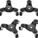 4 Pack Steel Tri-Dolly Set 3 Wheel Furniture Mover Dolly 220lbs Load Capacity Mover's Dolly for Moving Cabinet Furniture Appliances Durable & Easy to Use Dolly Furniture Mover 6 Inch (Black)