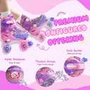 METROLLER Kids Roller Skates Girls Ages 4-6 5-8 8-12 Adjustable Toddler Roller Skates Shining Wheels Little Unicorn Sports Outdoors