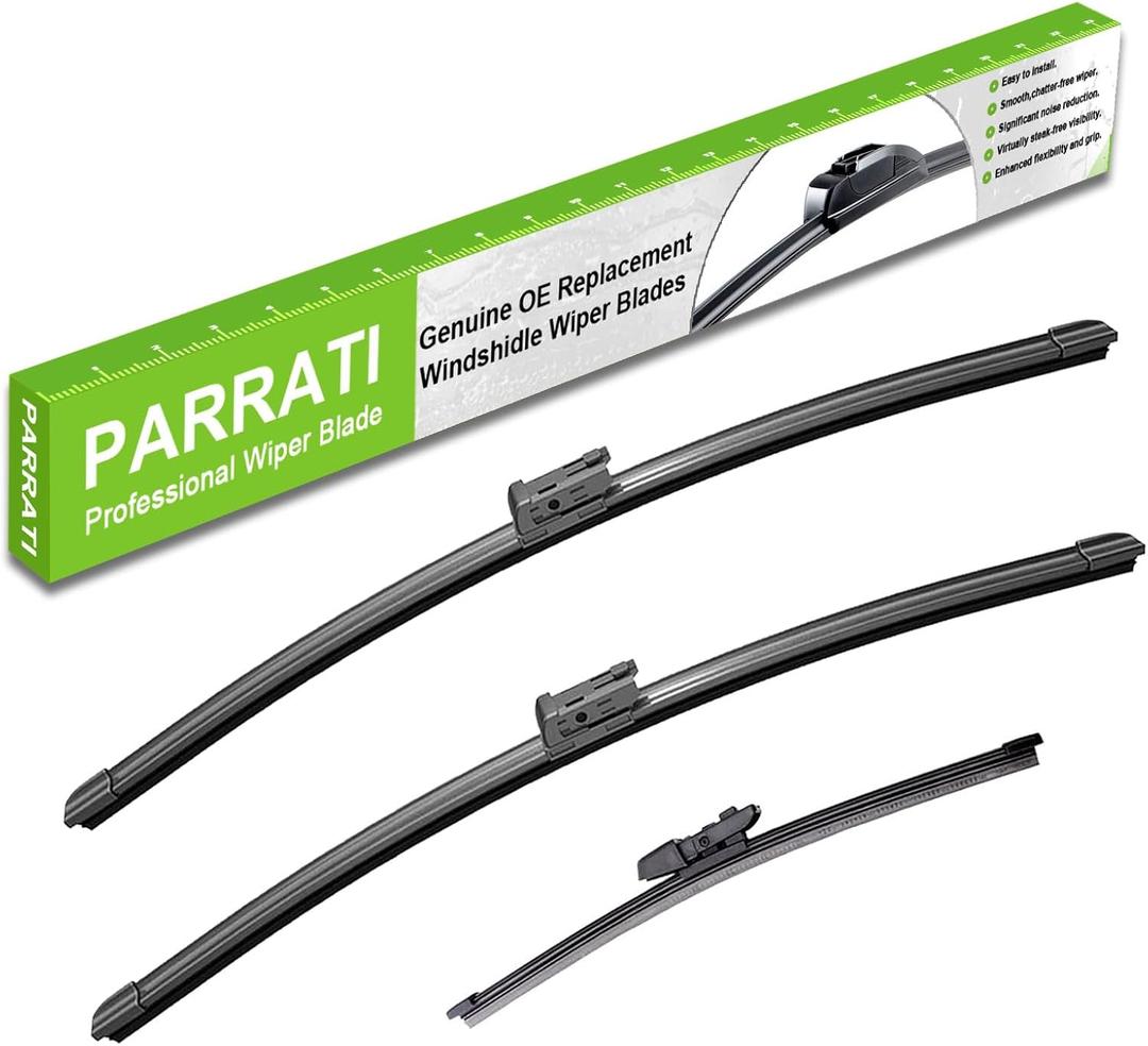PARRATI Windshield Wipers for VW Tiguan 2018-2022,25"+22" Front and 15" Rear,OEM Replacement Wiper Blades,Quiet & Streak-Free(Set of 3)