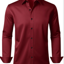 Alimens & Gentle Men's Dress Shirts Long Sleeve Wrinkle Free Stretch Business Casual Wedding Button Down Shirt 2XL