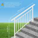 5-Step White Metal Handrail for Outdoor Steps