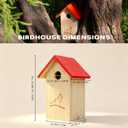 Wooden Bird Houses for Outside Hanging (Red, 1.38") | Small Bird House, Outdoor Bird Box