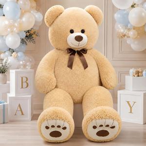 MaoGoLan 59 inch Large Teddy Bear Giant Cream Teddy Bear, 5ft Big Stuffed Animal Soft Plush for Kids Baby Shower Decorations, Cute Plush Toys for Girls Girlfriend Valentines Gift