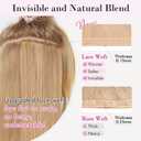 REECHO Clip in Hair Extensions, 4PCS Hair Extensions 12" Short Curly Wavy Blonde hair extensions Invisible Lace Weft Natural Soft Hairpieces for Women Dark Blonde with Highlights
