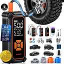 OlarHike Cordless Tire Inflator Portable Air Compressor, Dual Power - 6000mAh & 12V DC, Air Pump for Car Tires, Motorcycle, Bicycle, Electric Pump with LED Light & Digital Pressure Gauge
