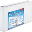 2 Cardinal ClearVue Slant-D Ring 3-Ring Binders, 3 Capacity, 11 x 17, White, EA - CRD22142