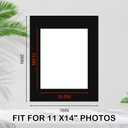 15 Pack 20x16 Black Picture Mats, Frame Mattes for 11x14 Pictures Display Photo Frame Mat Core Bevel Cut Mat Board Show Kit for Photos, Prints, Artworks
