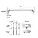 ZUEXT 2 Pack 24 Inch Brushed Nickel Stainless Steel Bath Shower Grab Bar