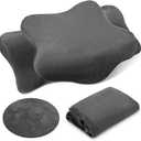 Crystal Velvet Cervical Neck Pillowcase (Only Pillowcase) Ergonomic Pillow Cover Contour Pillow Cover Warm Soft Fuzzy Cases for Side Back Stomach Sleepers Winter(Dark Gray,Queen Size)