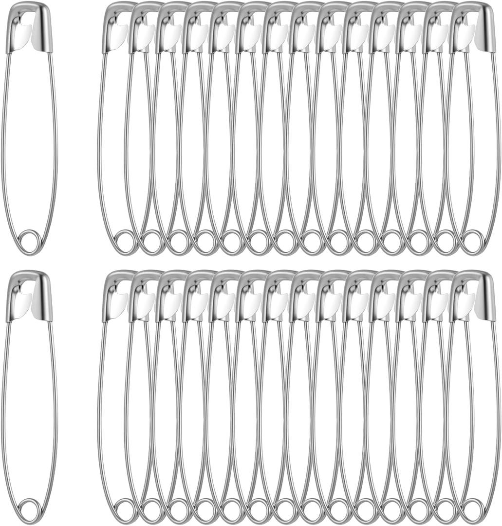 100 Pcs Safety Pins Heavy Duty Sewing Pins Sharp Edge Safety Pin Small Decorative Safe Pin 2.1 Inch for DIY Crafts Jewelry Making Clothing