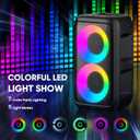 Karaoke Machine for Adults Kids, Portable Bluetooth Speaker with 2 Wireless Microphones, TWS Mode & LED Light, 10H Battery PA System, Home Party Outdoor Camping Birthday Gifts (Black)