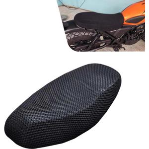 1 PC Motorcycle Seat Cover, Motorcycle Seat Protector with Anti-slip Cushion, Universal 3D Spacer Mesh Cover, or Most Motorbike, ATV, Scooter (Black #L)