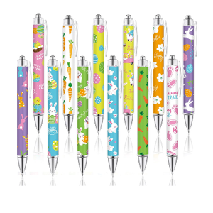 JarThenaAMCS 30-count pack of Easter-themed ballpoint pens , retractable pens feature pastel designs with spring motifs like bunnies, eggs, dots, and waves