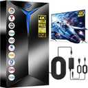 2026 TV Antenna Indoor Outdoor, 3200+ Miles Long Range for Local Channels, HDTV Antenna with Inline Amplifier for Smart TV - Clear Reception for 8K 4K 1080P, 26ft Cable (Medium, Black)