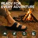 Trailvia Comfortable Footbed Sandals for Men & Women  Adjustable Buckle & Arch Support, Waterproof Summer Slides for Outdoor, Beach & Everyday Adventures (Black)