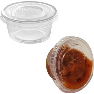 Clear Plastic Disposable Souffle Cup, 3.25 oz, Round Portion Container with Lid – 2500 Count