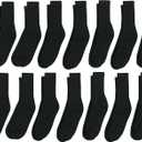 Hanes Men's Crew Socks, 14 Pairs, Double Tough Ankle Socks for Men, Moisture-Wicking, Shoe Sizes 12-14
