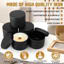 12-Pack 10oz Candle Tins with Lids, Metal Candle Jars for Candle Making, Bulk Empty Containers for Beginners & DIY Storage -Black