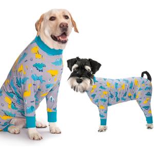 Dog Recovery Suit After Surgery Female Male, Medium Large Dog Neuter Shirt Cone Alternatives Prevent Licking Surgical Onesies (Dinosaur, XL) (X-Large, Dinosaur)