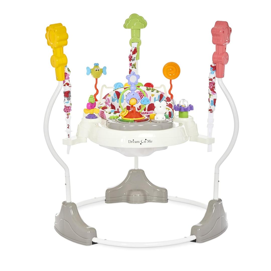 Dream On Me Zany 2-in-1 Activity and Center Bouncer in Elephant Print