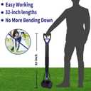 32'' Pooper Scooper for Large Small Dogs Heavy Duty, Long Handle Poop Scoop for Yard, Grass, Gravel, Dog Poop Grabber with High Strength Material and Durable Spring(Blue)