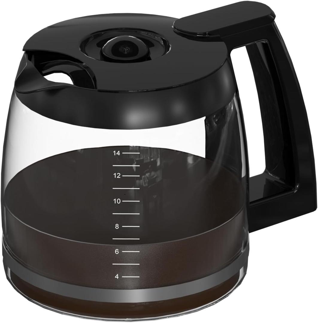 14-CUPS Coffee Maker Glass Carafe Replacement Pot Compatible with Cuisinart Coffee Machine DCC-2200RC, DCC-2200, DCC-3200, DCC-3200P1, DCC-3200FR, DCC-2600, DCC-2800, DCC-1800FR, CBC-7400, CBC-7000PC