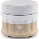 Ceramic Wax Melt Warmer - 3 in 1 Smokeless and Flameless Electric Wax Warmer,Easy to Handle Candle Warmer for Essential Oil and Wax Cubes is Suitable for Home and Office Dcor (A-Rustic White)