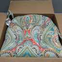 Pillow Perfect Paisley Indoor/Outdoor Chairpad with Ties, Reversible, Tufted, Weather, and Fade Resistant, 15.5" x 16", Blue/Multi Pretty, 2 Count