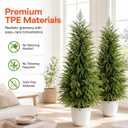 2Pack 4 FT Artificial Norfolk Pine Topiary Trees | UV-Resistant Potted Faux Shrubs for Front Porches, Gardens and Entryways; Realistic Greenery with Easy-Care Appeal.
