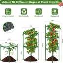 2 PCS Extra Wide Tomato Cages for Garden Up to 47.2'',Tall Metal Plant Supports for Raised Garden Bed, Foldable & Sturdy Steel Stake Cages for Tomato, Eggplant,Pepper, Pea﻿, 2 Pack