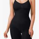 BRABIC Waist Trainer Bodysuit for Women Tummy Control Shapewear Round Neck Seamless Butt Lifter Full Body Shaper, XL, Black