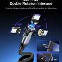 A.S Gen3 USB C Magnetic Charging Cable 240W (2Pack, 3.3ft/6ft), 9Pin Type C to Type C Magnet Charger Cable/360&180 Rotation Magnetic Phone Charger Data Cable for Phone 15/Samsung/M-Book/Pad Series