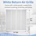 Howeall 24"W x 24"H [Duct Opening Size] Steel Return Air Grille, Air Return Vent Cover for Ceiling and Sidewall - HVAC Air Vent Covers - [Outer Dimensions: 25.75"W x 25.75"H]