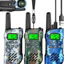 Inspireyes Walkie Talkies for Kids with Compass, Rechargeable Long Range 3 Pack, Kids Toys for Boys Girls Ages 3-12, 2 Way Radio Toy, Outdoor Toys, Camping Hiking Gear, Birthday Gifts for Kids