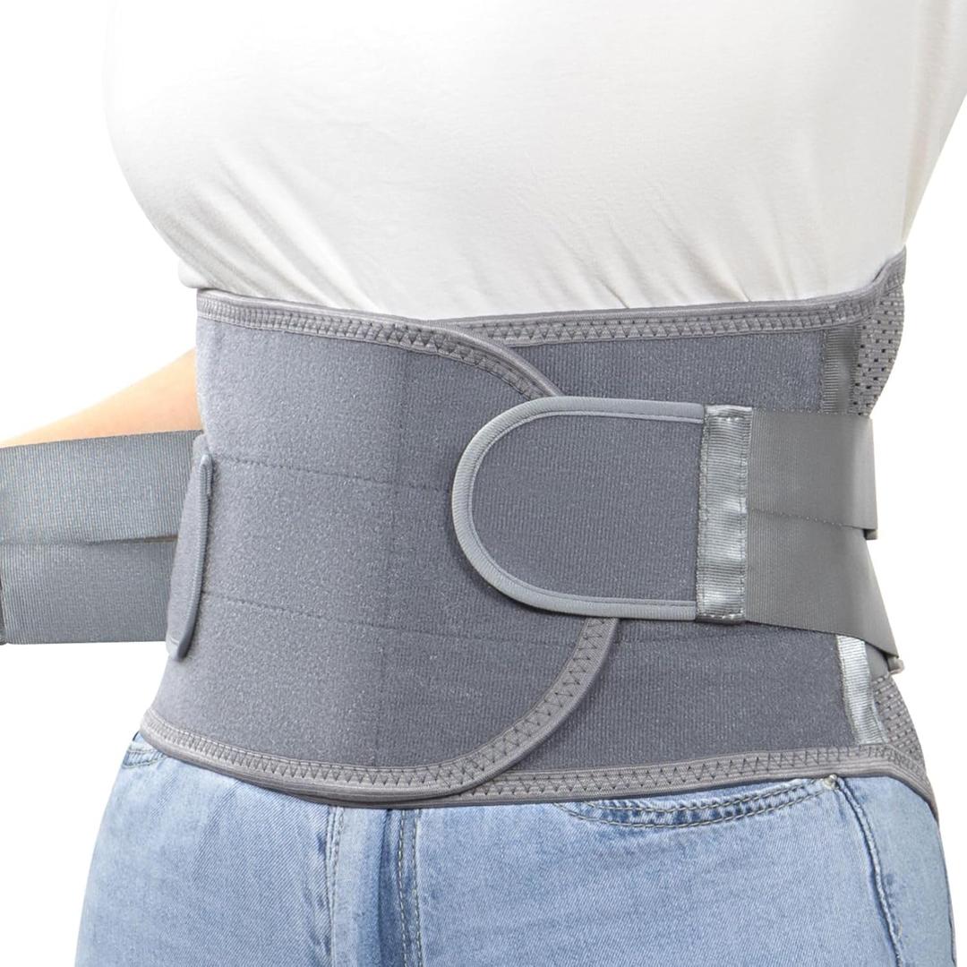 HONGJING Back Brace with 7 Stays for Lower Back Pain Relief, Back Compression Belt Lumbar Support for Lifting and Pain Relief from Sciatica, Scoliosis, Herniated Disc, L