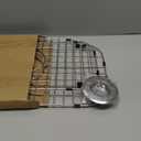 2Pack 304 Stainless Steel Sink Protector for Double Kitchen Sink Rear Drain,(13"x16"& 11.26"x14.5") Metal Sink Grid SinkGrate Sink Rack for Bottom of KitchenSink w/SinkStrainers Rubber feet