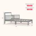 Dream On Me Brookside Toddler Bed, Low Floor Wooden Bed, Side Safety Bed Rails, GREENGUARD Gold & BSA Certified, Non-Toxic Paint Finish, New Zealand Pinewood, Up to 50 lbs - Steel Grey/White