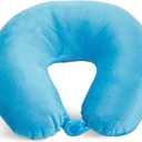 Adult Cozy Soft Microfiber Neck Pillow for Travel  Compact, Machine Washable - Perfect for Airplane, Car, or Home Use - Filled and Finished in The USA  Turquoise
