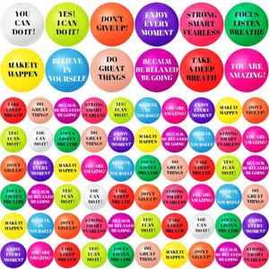 96 Pieces Motivational Stress Balls 2 Inch Inspirational Stress Relief Ball Bulk Hand Exercise Balls Encouraging Colorful Foam Balls Anxiety Small Balls with Quotes for Kids Adults Teens, 12 Styles