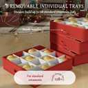 homyfort Christmas Ornament Storage Box, Large Compartment Ornament Organizer Boxes Containers with Dividers for 128 Xmas Holiday Christmas Tree Ornament Storage