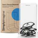 SimplyImagine Safety Glasses Holder Wall Mount Dispenser Bin - Clear Acrylic Top-Loading Organizer - Tabletop & Wall-Mounted Safety Glasses Dispenser - Slanted Tray for Industrial, Lab, Dental Use