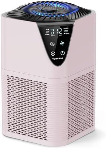 Air Purifiers for Home Large Room up to 1750 Sq Ft, H13 True HEPA Filter Air Purifiers for Bedroom, 25dB Quiet for Home,Bedroom,Office (Pink)