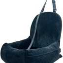 Luxury Dog Booster Seat - Safe & Comfortable Travel Bed, Disassembles for Easy Cleaning, Black, Medium