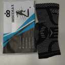 INDEEMAX Ankle Brace for Sprained Ankle Compression Sleeve, Copper Infused Ankle Support Brace for Women & Men, Plantar Fasciitis Relief Achilles Tendonitis, Sports Running, Silver Black, L