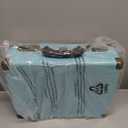 Record Player with Speakers 3-Speed Bluetooth Suitcase Portable Vinyl Record Player Belt-Driven RCA Line Out AUX in Headphone Jack Vinyl Vintage Turntable Blue