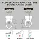XCQQ Electric Heated Bidet Toilet Seat with Warm Water Wash, Warm Air Dryer, Soft Closed Lid, Night Light, LED Display, Toilet Seat with Bidet Requires Outlet - Round